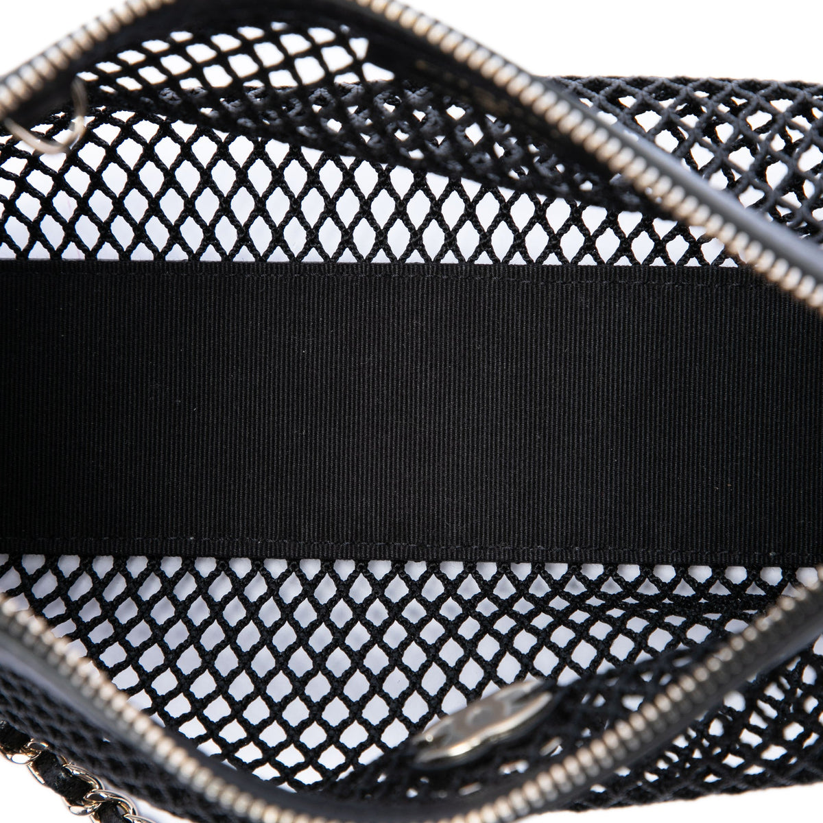 Chanel CC Mesh and Shiny Lambskin Clutch with Chain