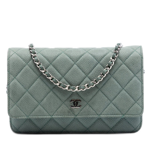 Chanel CC Quilted Caviar Wallet on Chain