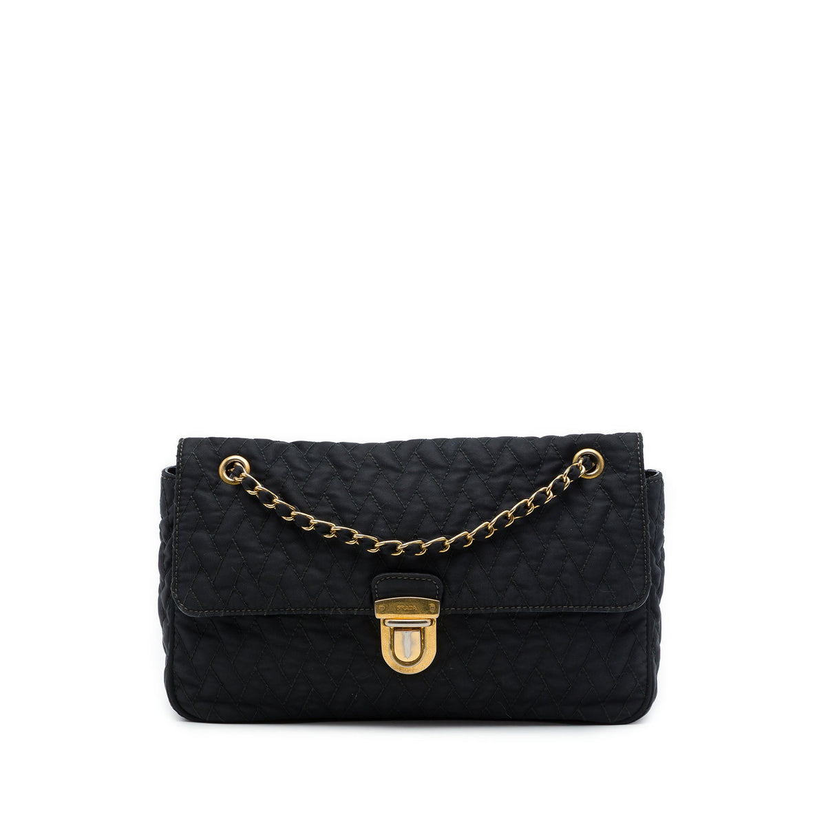 Prada Impuntu Tessuto Chain Flap Shoulder Bag