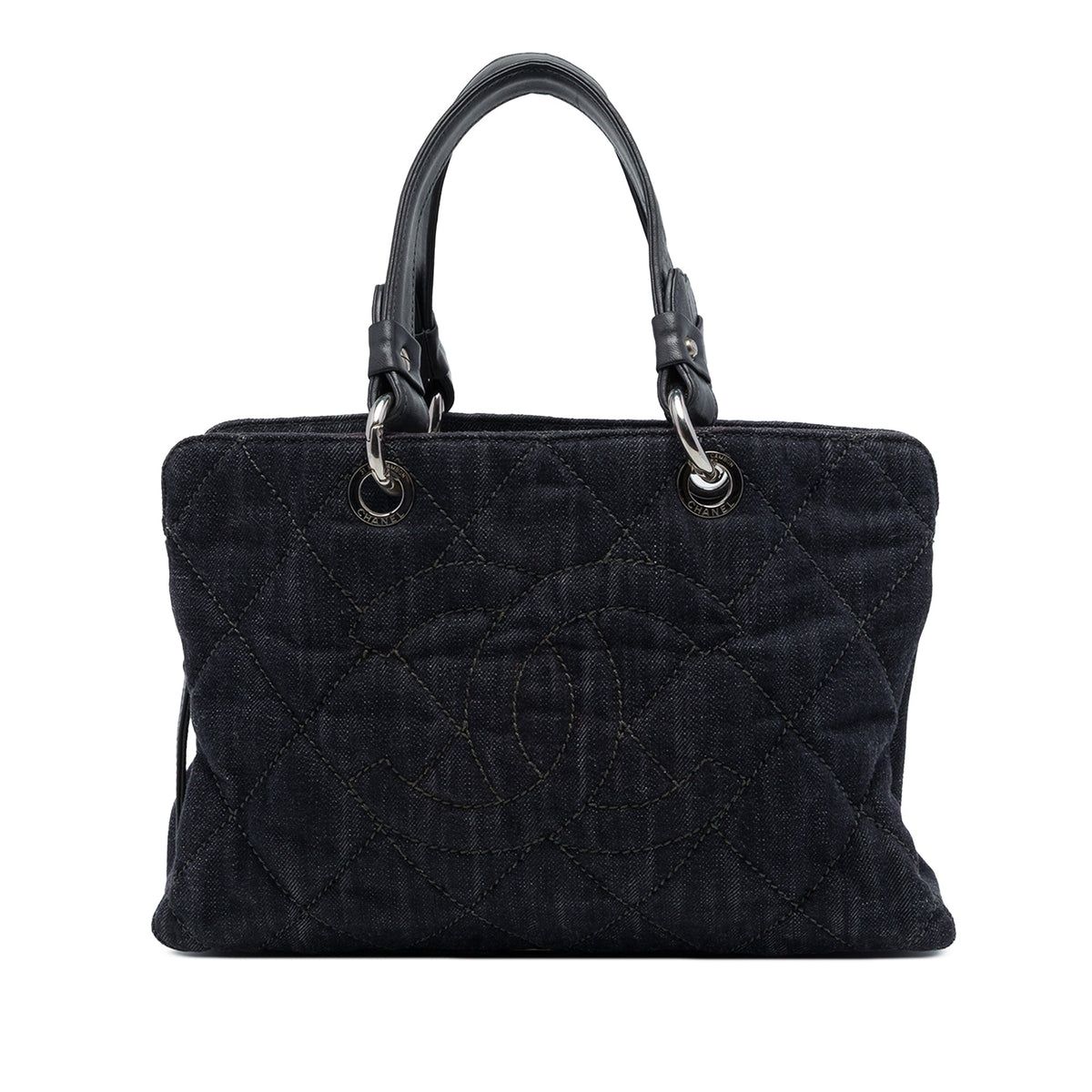 Chanel CC Quilted Denim Timeless Tote — Black