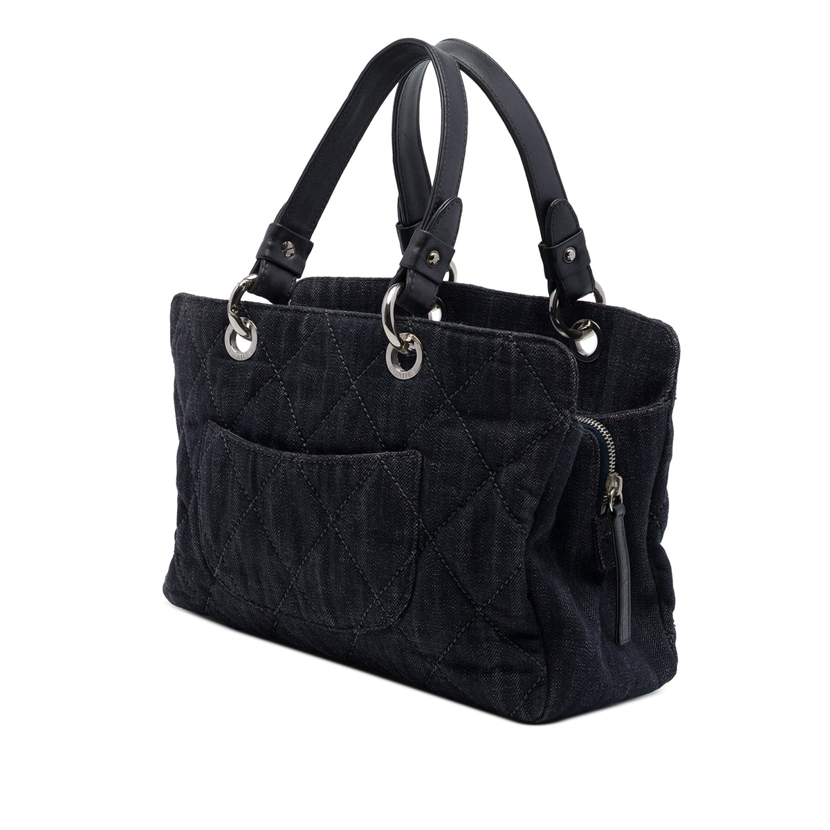 Chanel CC Quilted Denim Timeless Tote — Black