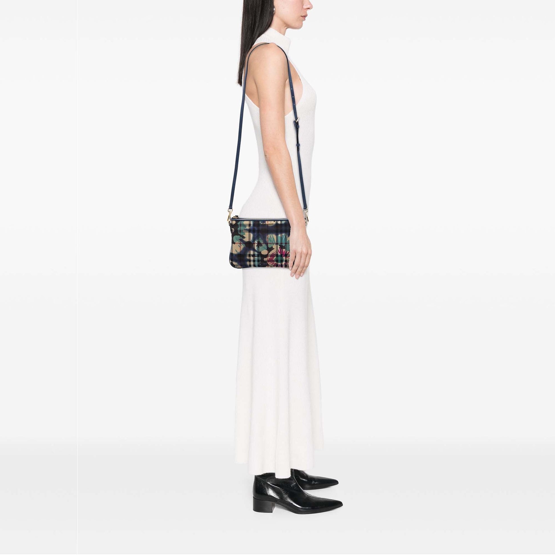 Burberry Haymarket Check Canvas Floral Print Peyton Crossbody