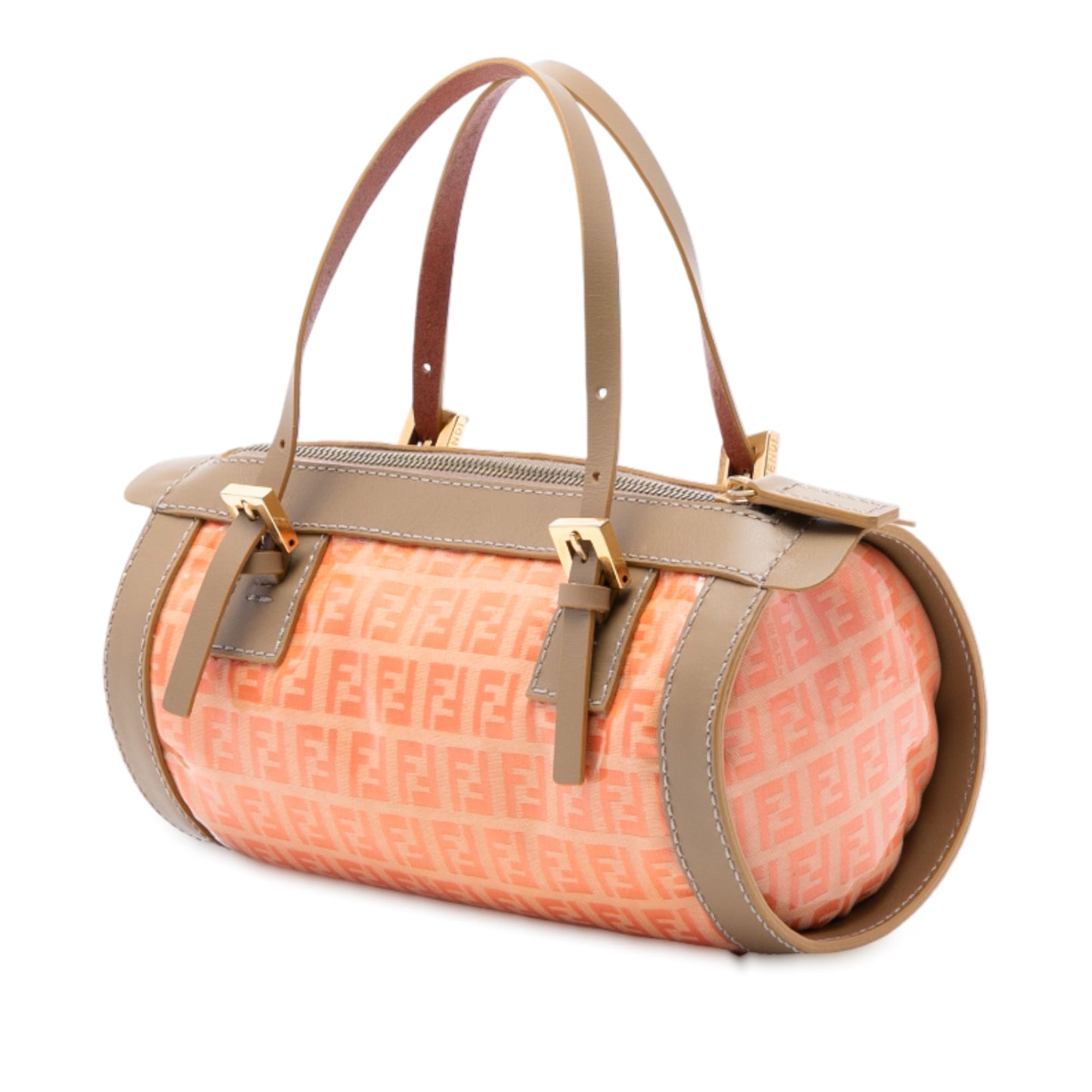 Fendi Zucchino Coated Canvas Barrel Handbag