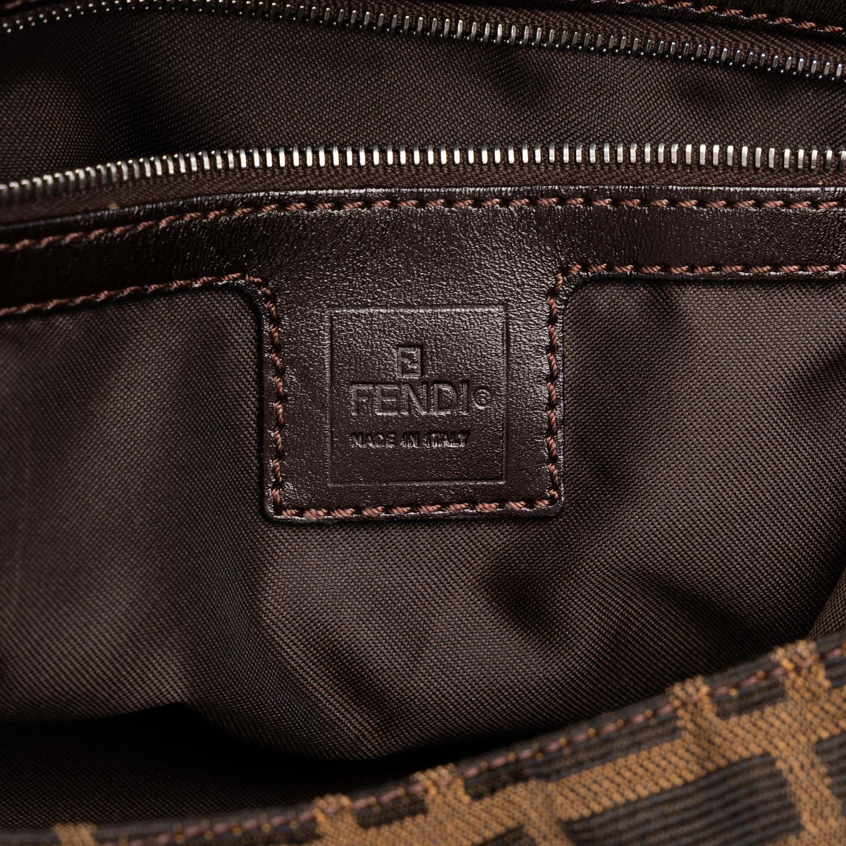 Fendi Zucca Canvas Shoulder Bag