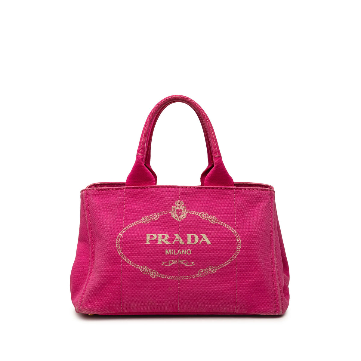 Prada Canvas Canapa Logo Tote — Pink