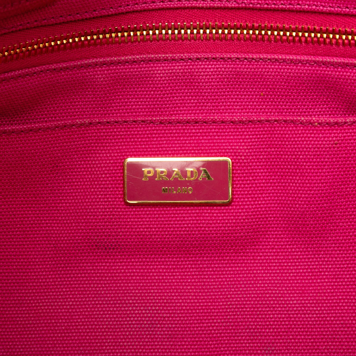 Prada Canvas Canapa Logo Tote — Pink
