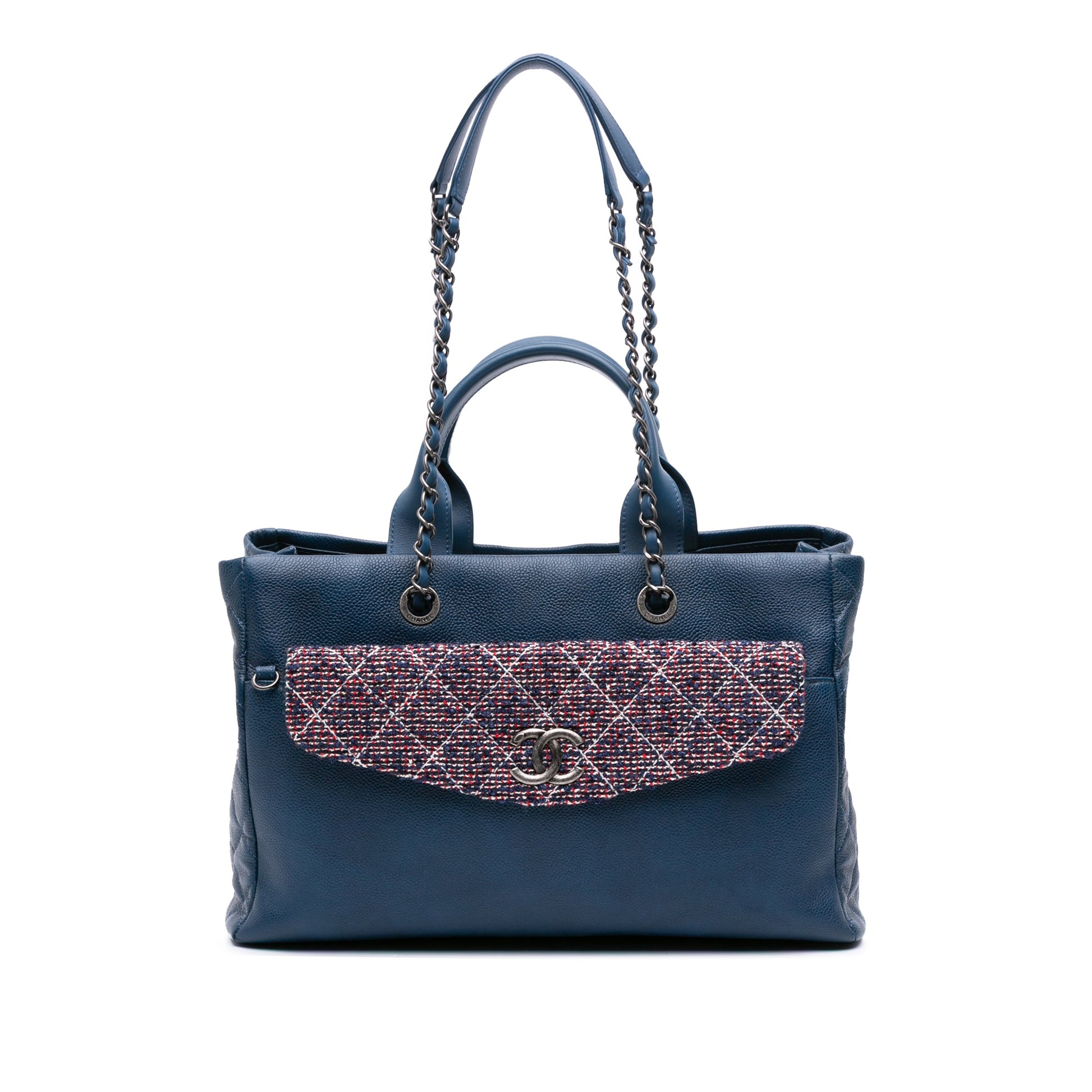 Chanel Large Caviar and Tweed Coco Break Shopping Tote