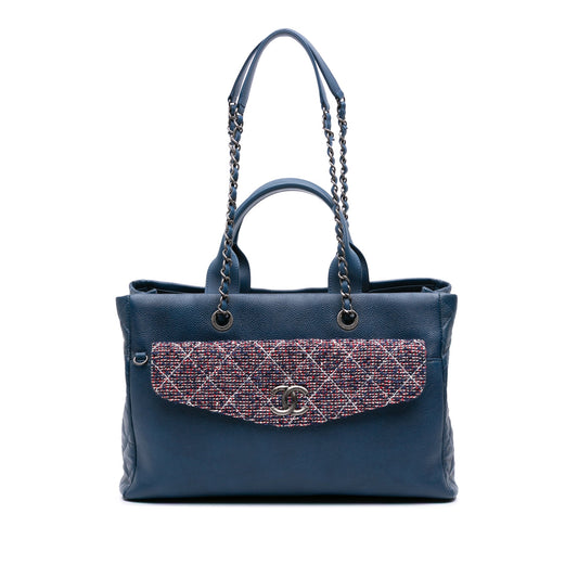 Chanel Large Caviar and Tweed Coco Break Shopping Tote