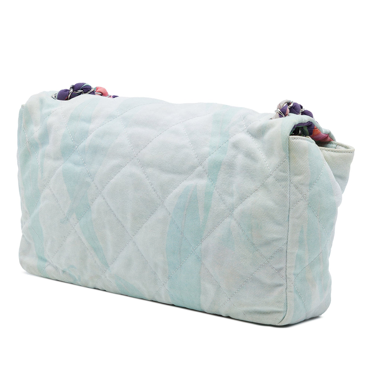 Chanel CC Quilted Printed Denim Jungle Jeans Flap