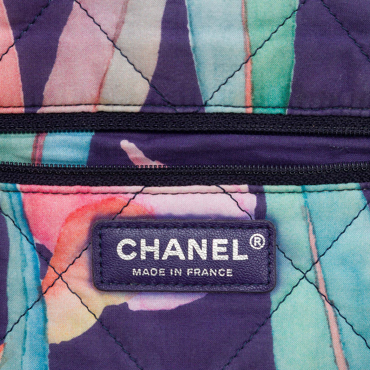 Chanel CC Quilted Printed Denim Jungle Jeans Flap