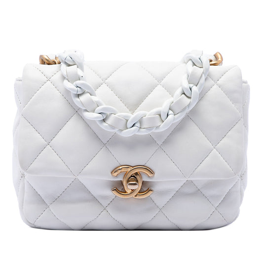 Chanel Mini Quilted Lambskin Lacquered Chain Flap