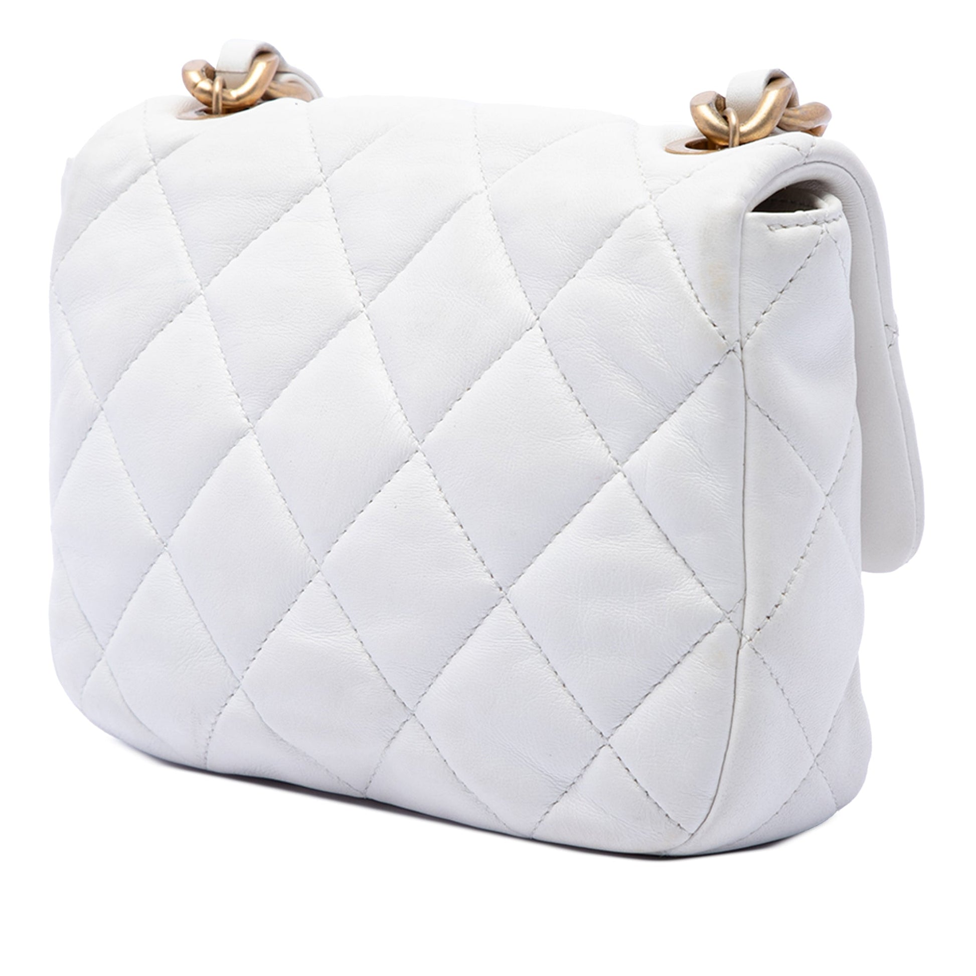 Chanel Mini Quilted Lambskin Lacquered Chain Flap