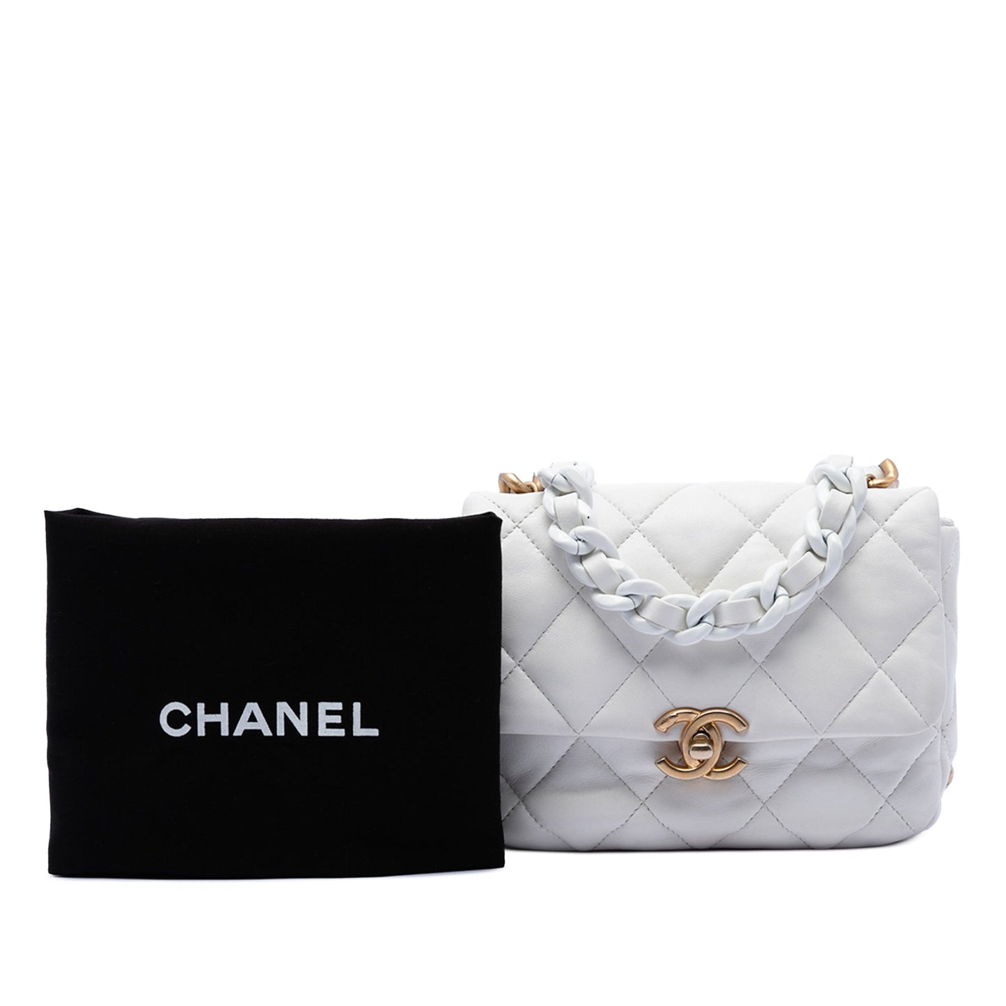Chanel Mini Quilted Lambskin Lacquered Chain Flap