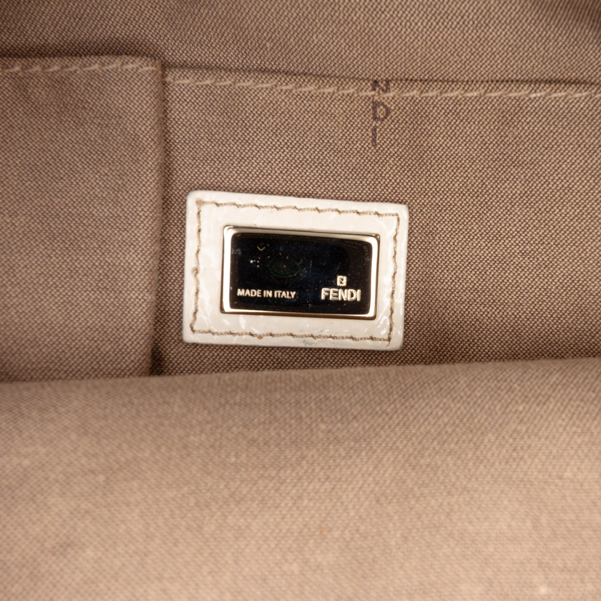 Fendi Canvas Studded Hobo — Beige