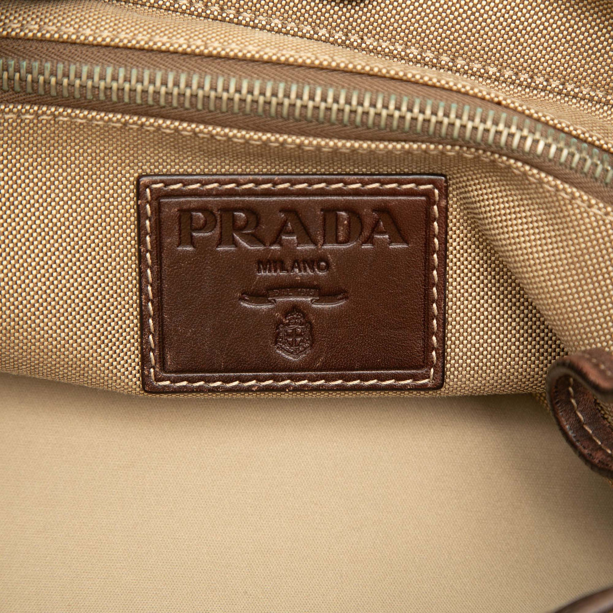 Prada Canvas Canapa Logo Crossbody — Beige