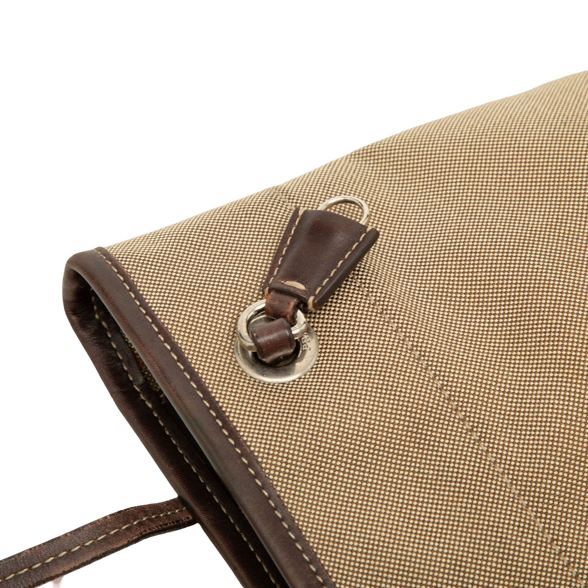 Prada Canvas Canapa Logo Crossbody — Beige
