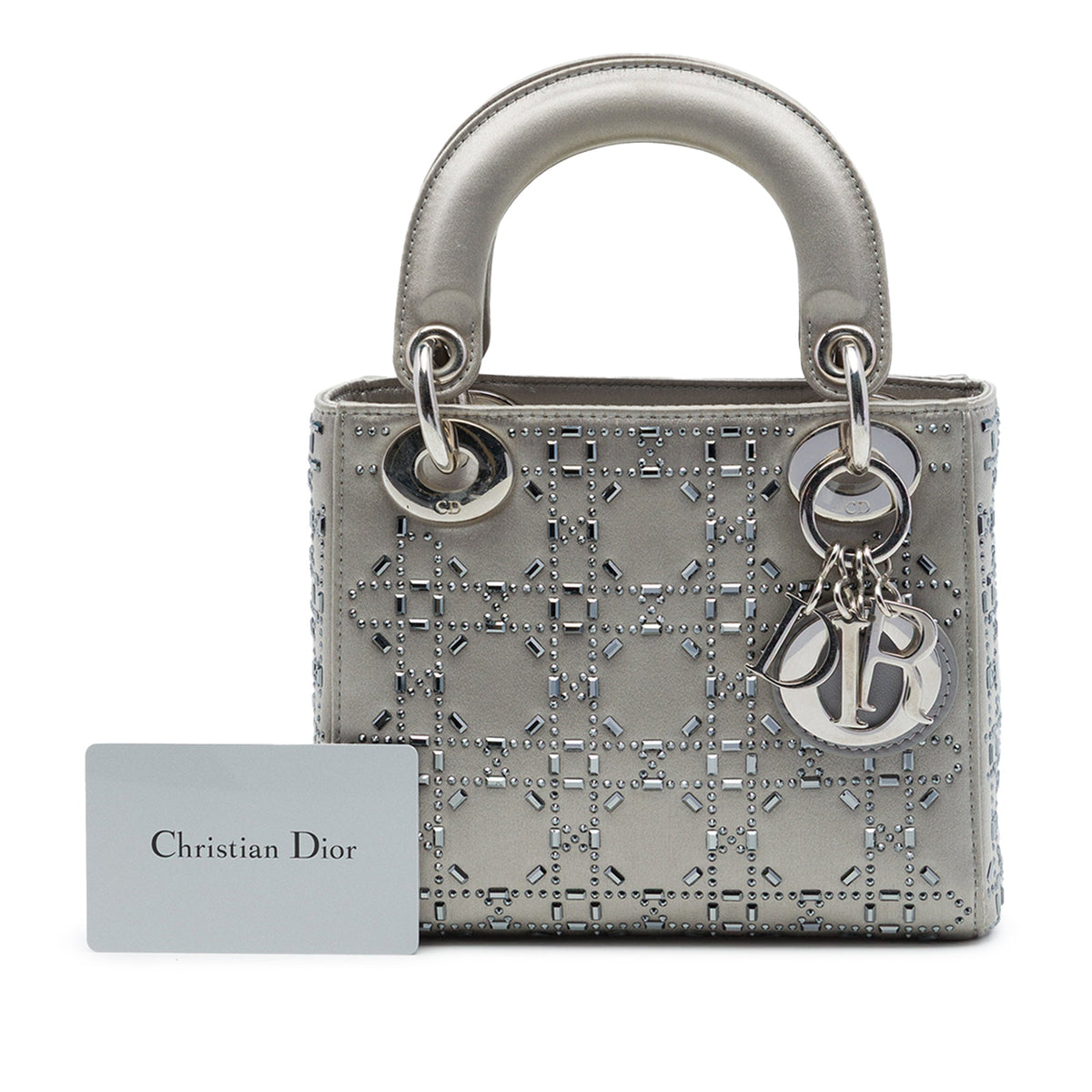 Dior Mini Satin Cannage Crystal Embellished Lady Dior