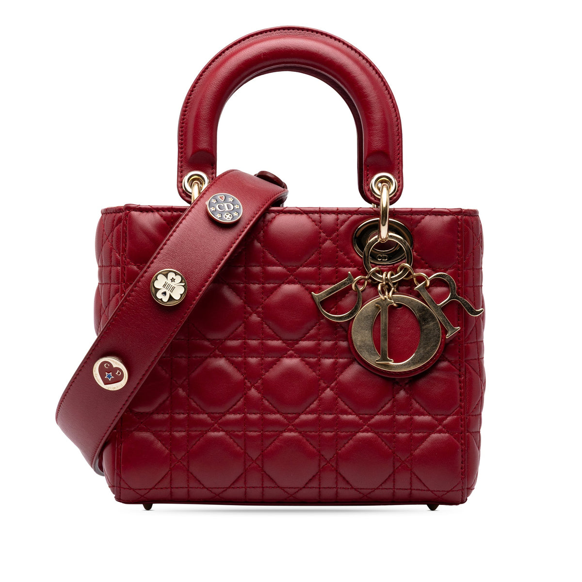 Dior Small Lambskin Cannage MyABCDior Lady Dior — Red