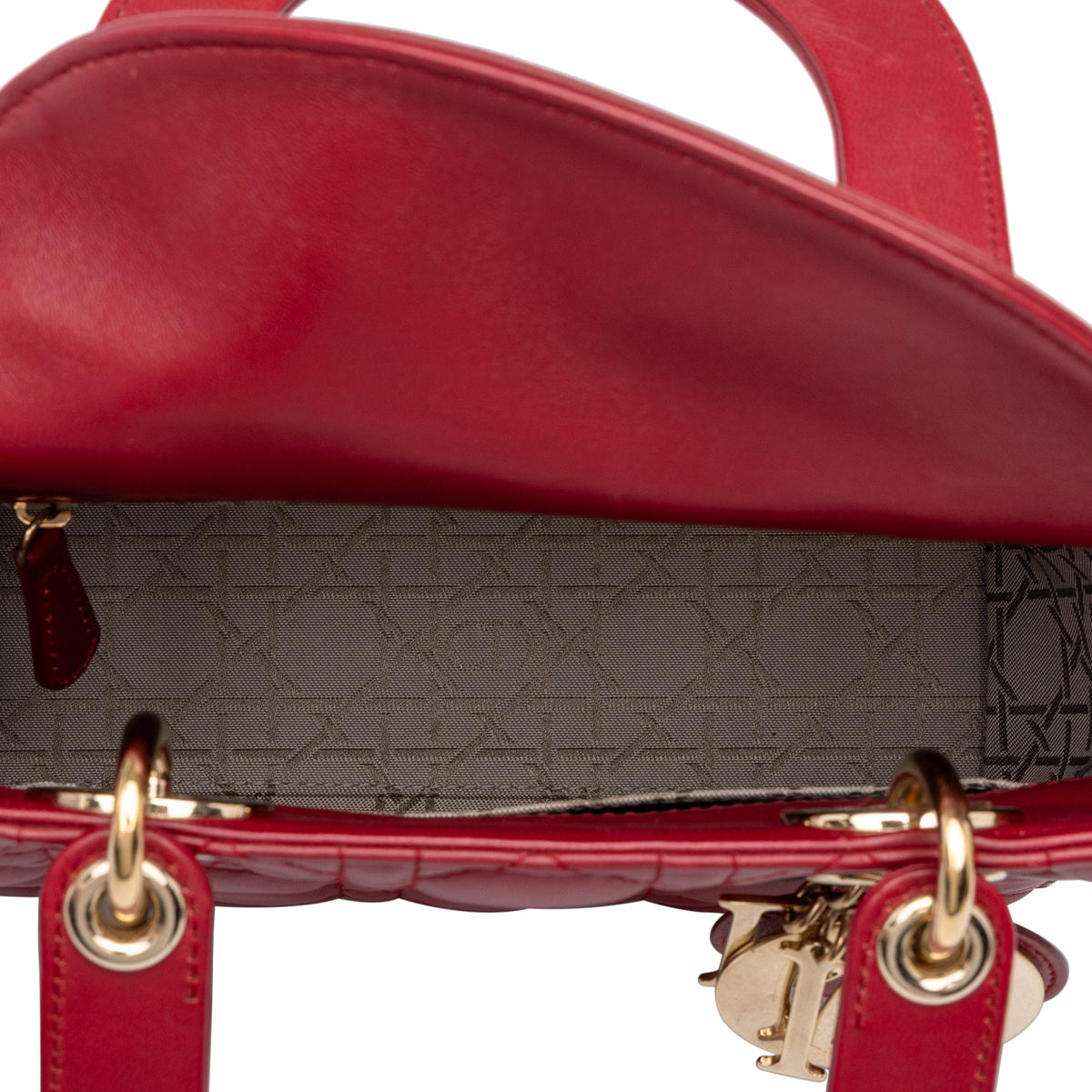 Dior Small Lambskin Cannage MyABCDior Lady Dior — Red