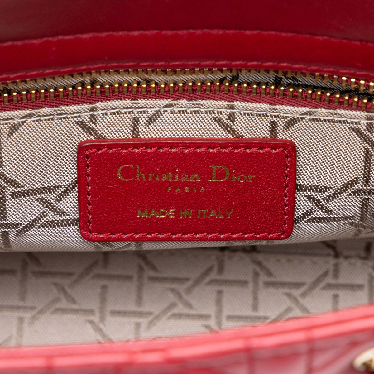 Dior Small Lambskin Cannage MyABCDior Lady Dior — Red