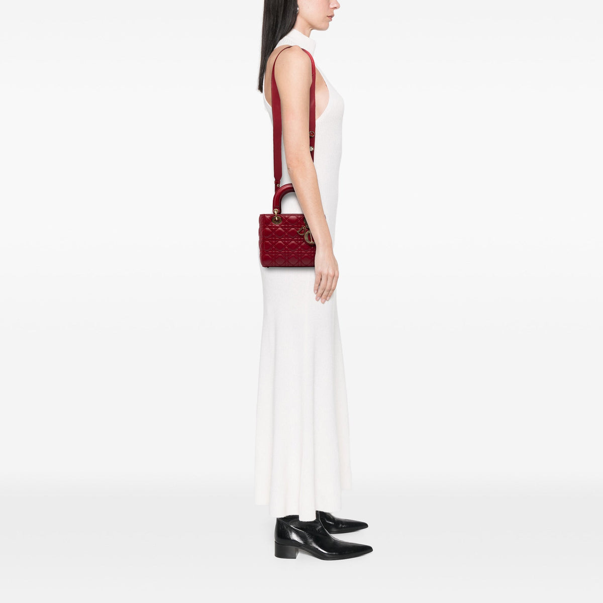 Dior Small Lambskin Cannage MyABCDior Lady Dior — Red