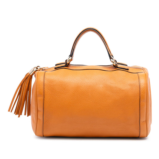 Gucci Medium Pebbled Calfskin Soho Boston Bag