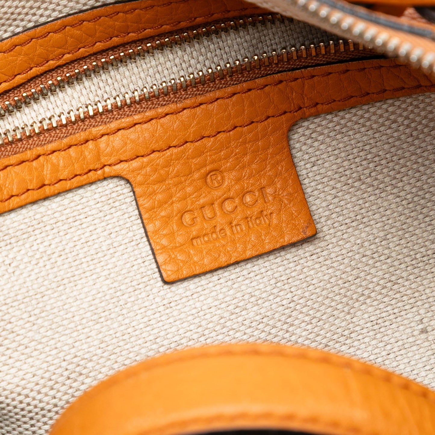 Gucci Medium Pebbled Calfskin Soho Boston Bag