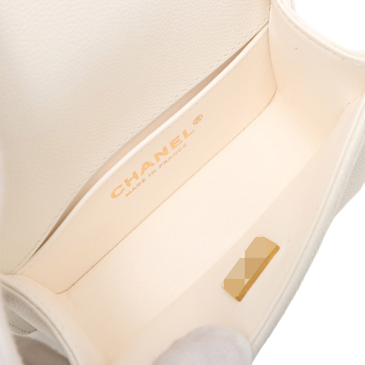 Chanel Mini Quilted Caviar Boy Flap — White