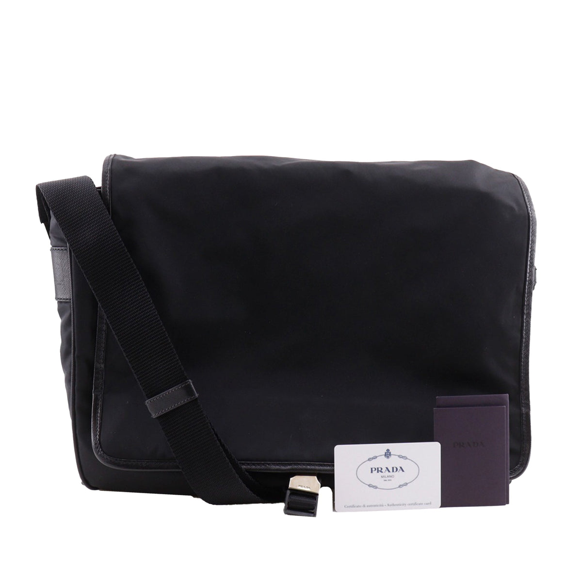 Prada Tessuto Buckle Messenger Bag