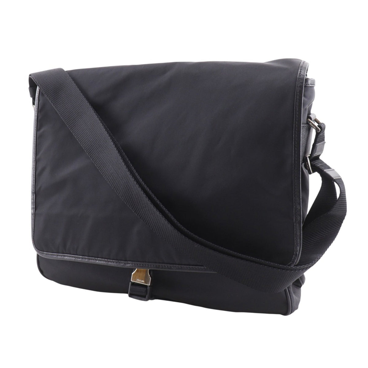 Prada Tessuto Buckle Messenger Bag