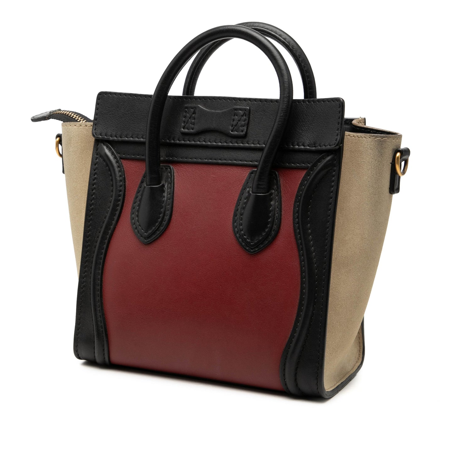 Celine Nano Tricolor Calfskin and Suede Luggage Tote