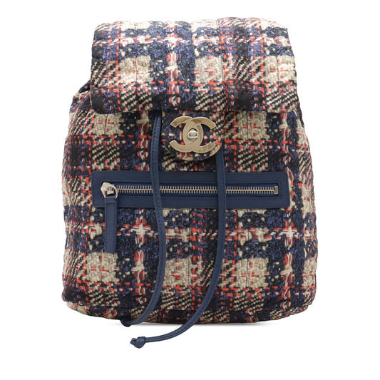 Chanel CC Nylon Tweed Printed Backpack