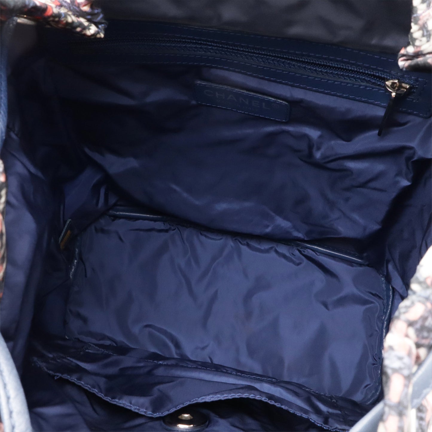 Chanel CC Nylon Tweed Printed Backpack