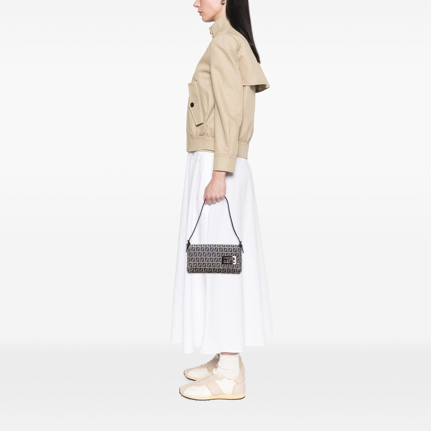 Fendi Zucchino Canvas Shoulder Bag