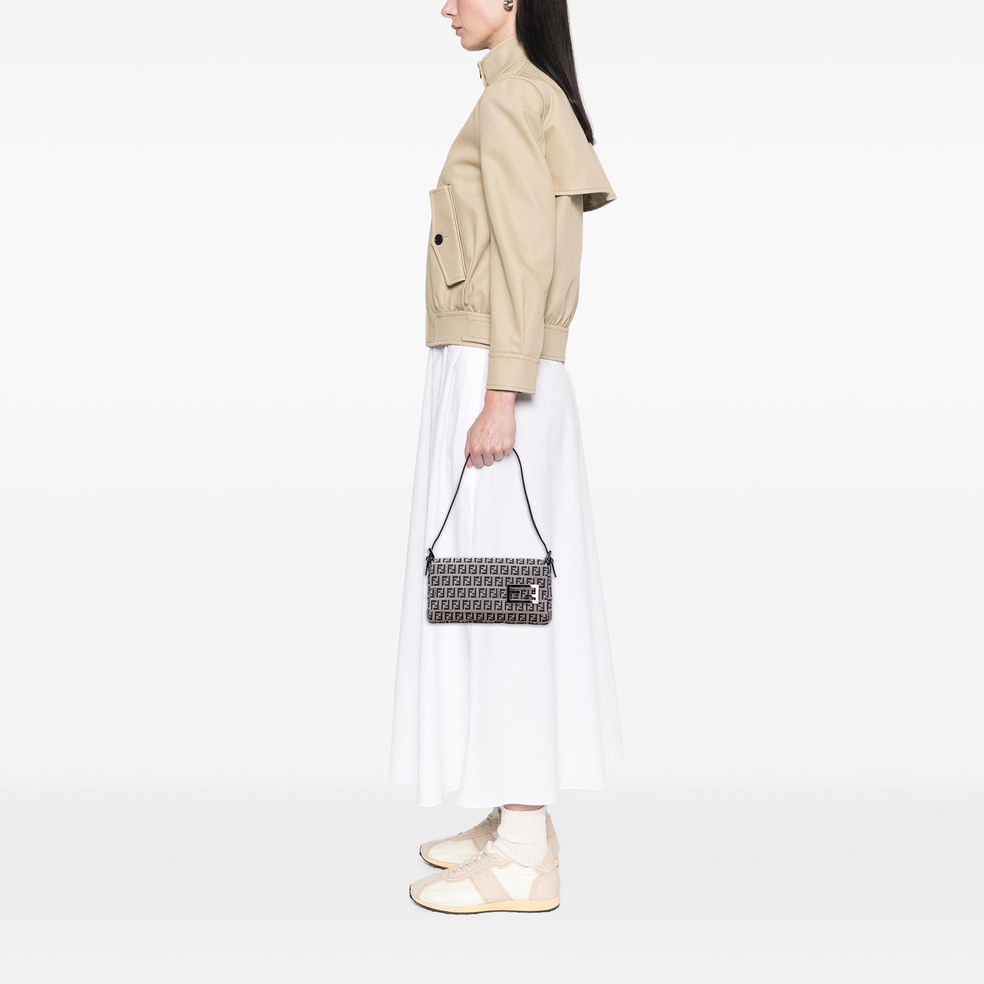 Fendi Zucchino Canvas Shoulder Bag