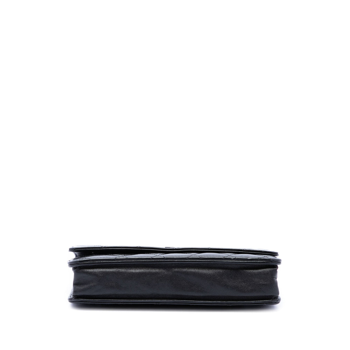 Chanel CC Quilted Patent Wallet On Chain — Black