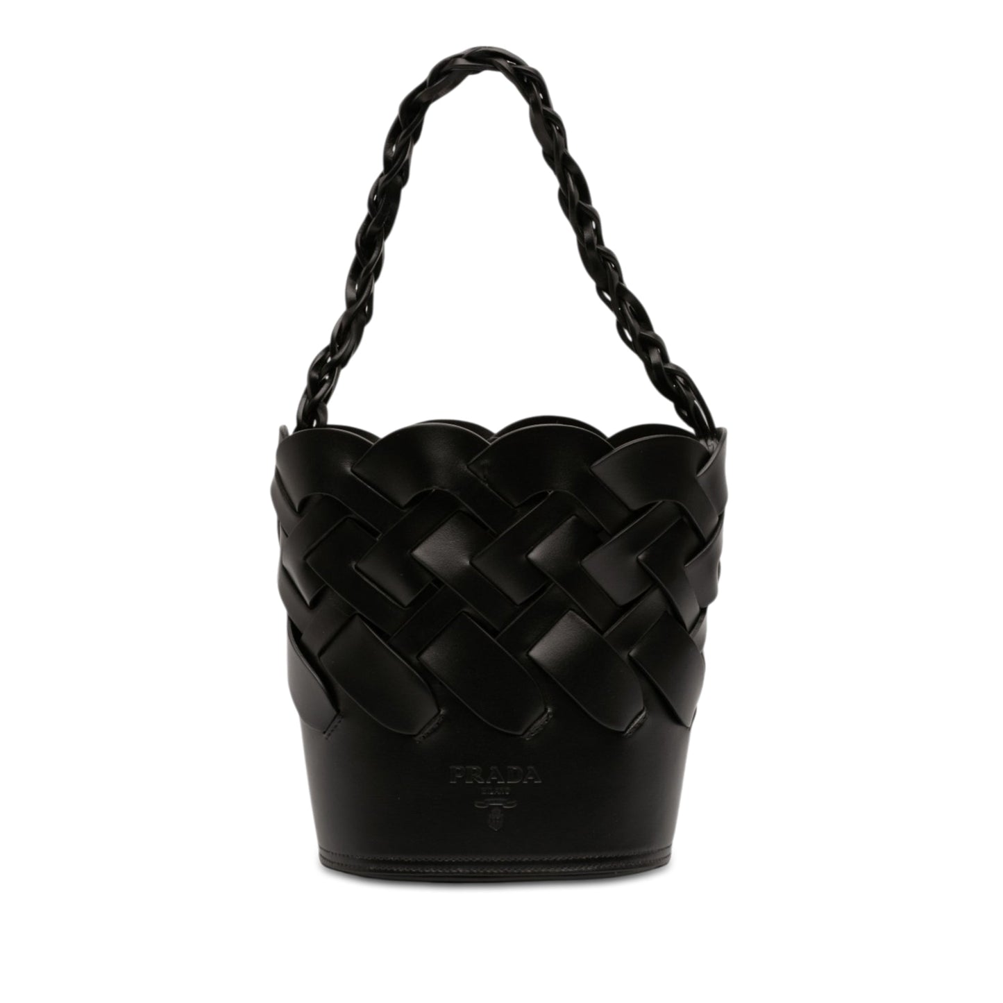 Prada Vitello Intreccio Tress Bucket Bag