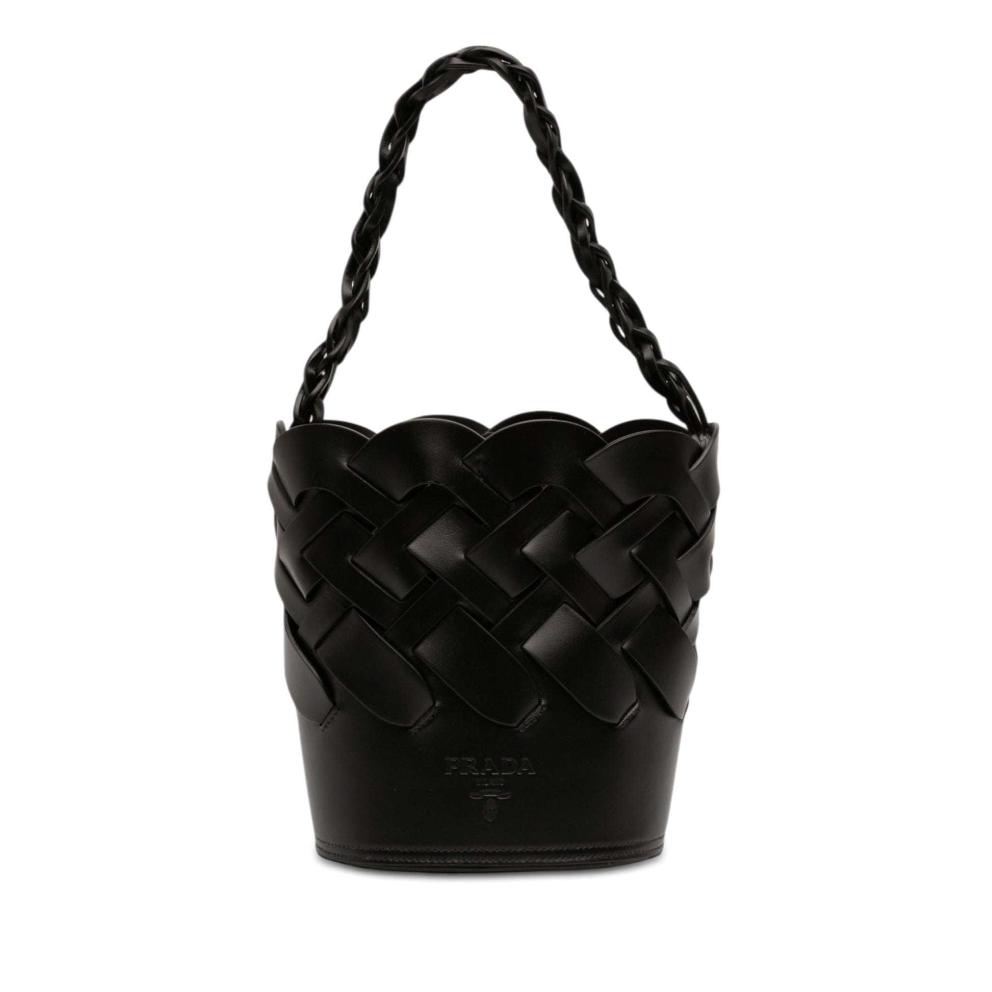 Prada Vitello Intreccio Tress Bucket Bag