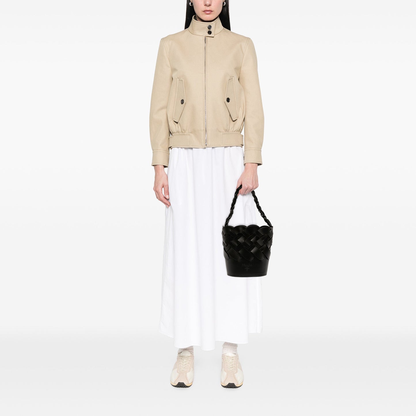 Prada Vitello Intreccio Tress Bucket Bag