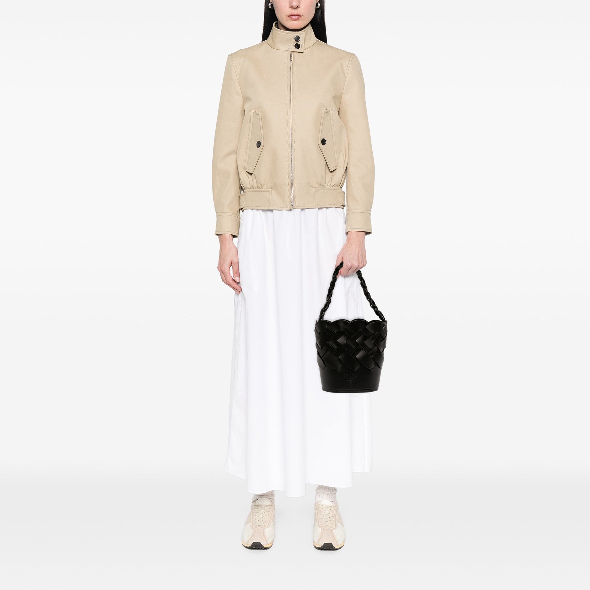 Prada Vitello Intreccio Tress Bucket Bag