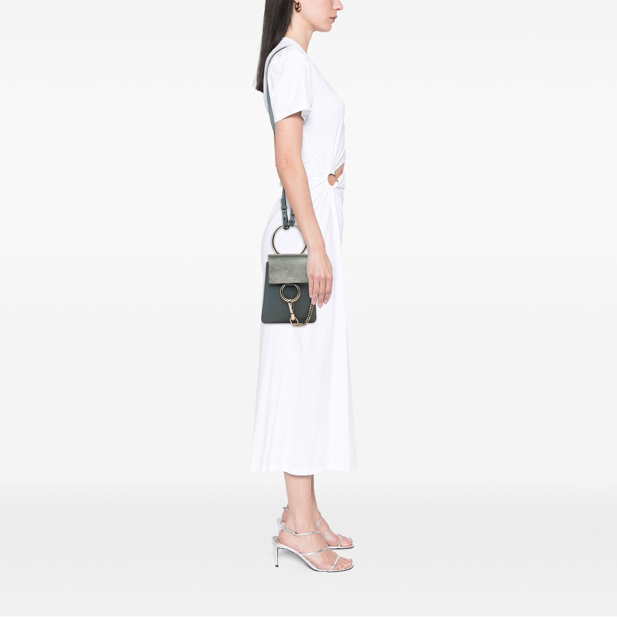 Chloé Mini Calfskin and Suede Faye Bracelet Bag