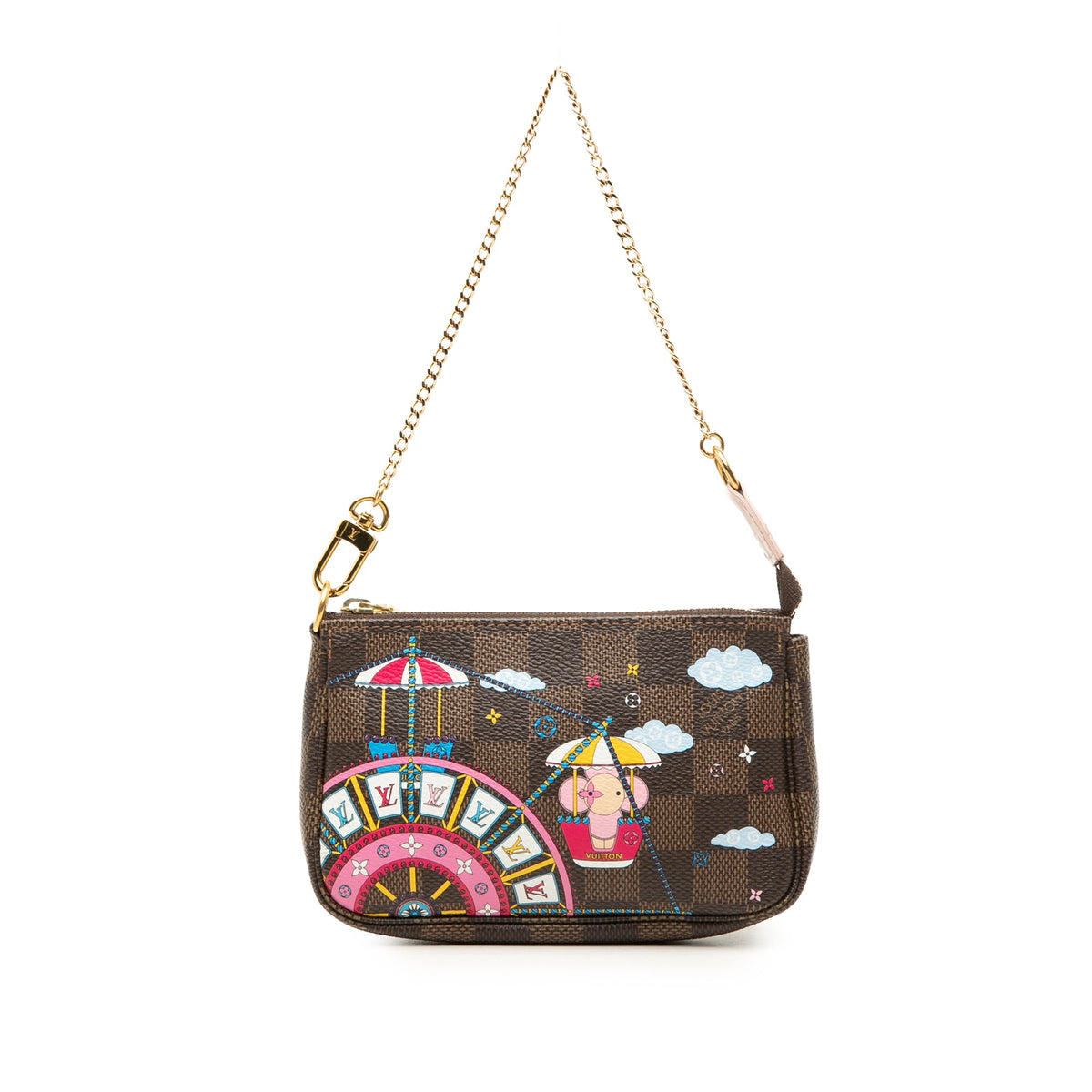 Louis Vuitton Damier Ebene Vivienne Holiday Mini Pochette Accessoires — Brown