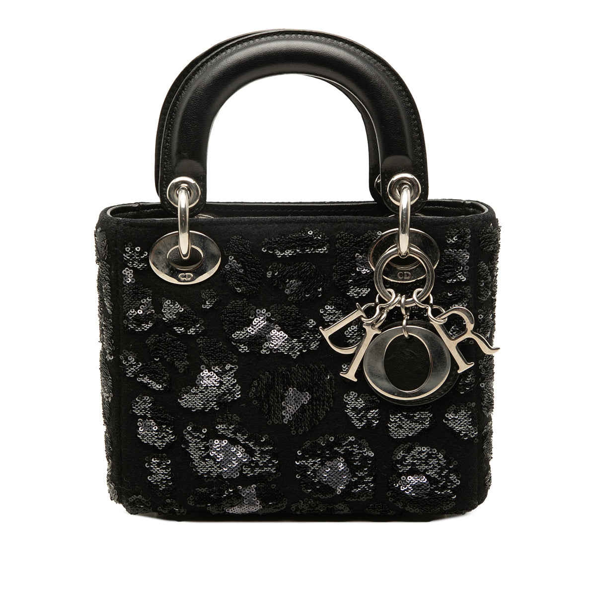 Dior Mini Wool and Sequins Lady Dior — Black