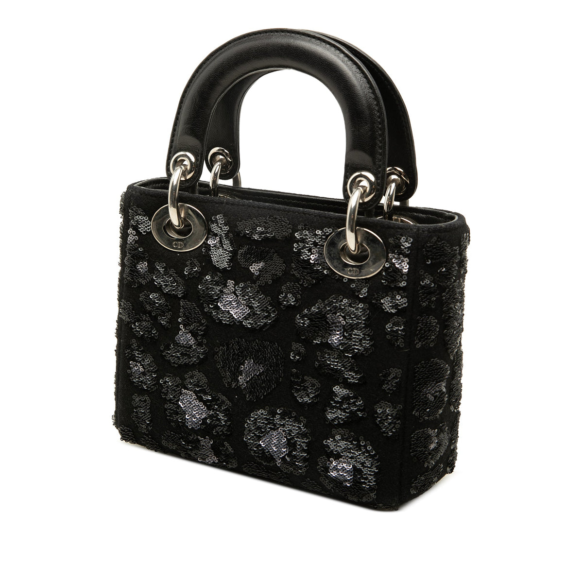 Dior Mini Wool and Sequins Lady Dior — Black