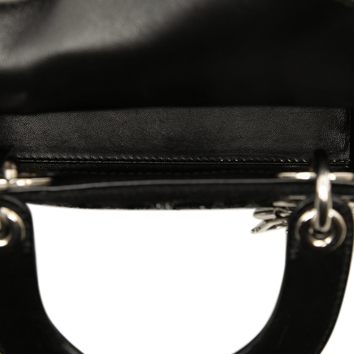 Dior Mini Wool and Sequins Lady Dior — Black