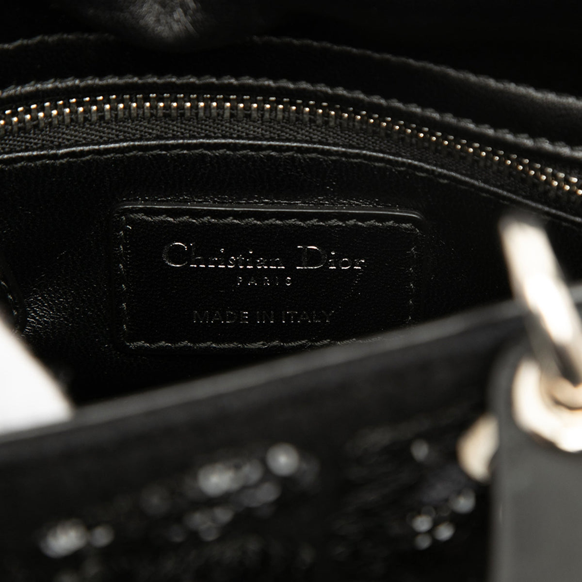 Dior Mini Wool and Sequins Lady Dior — Black
