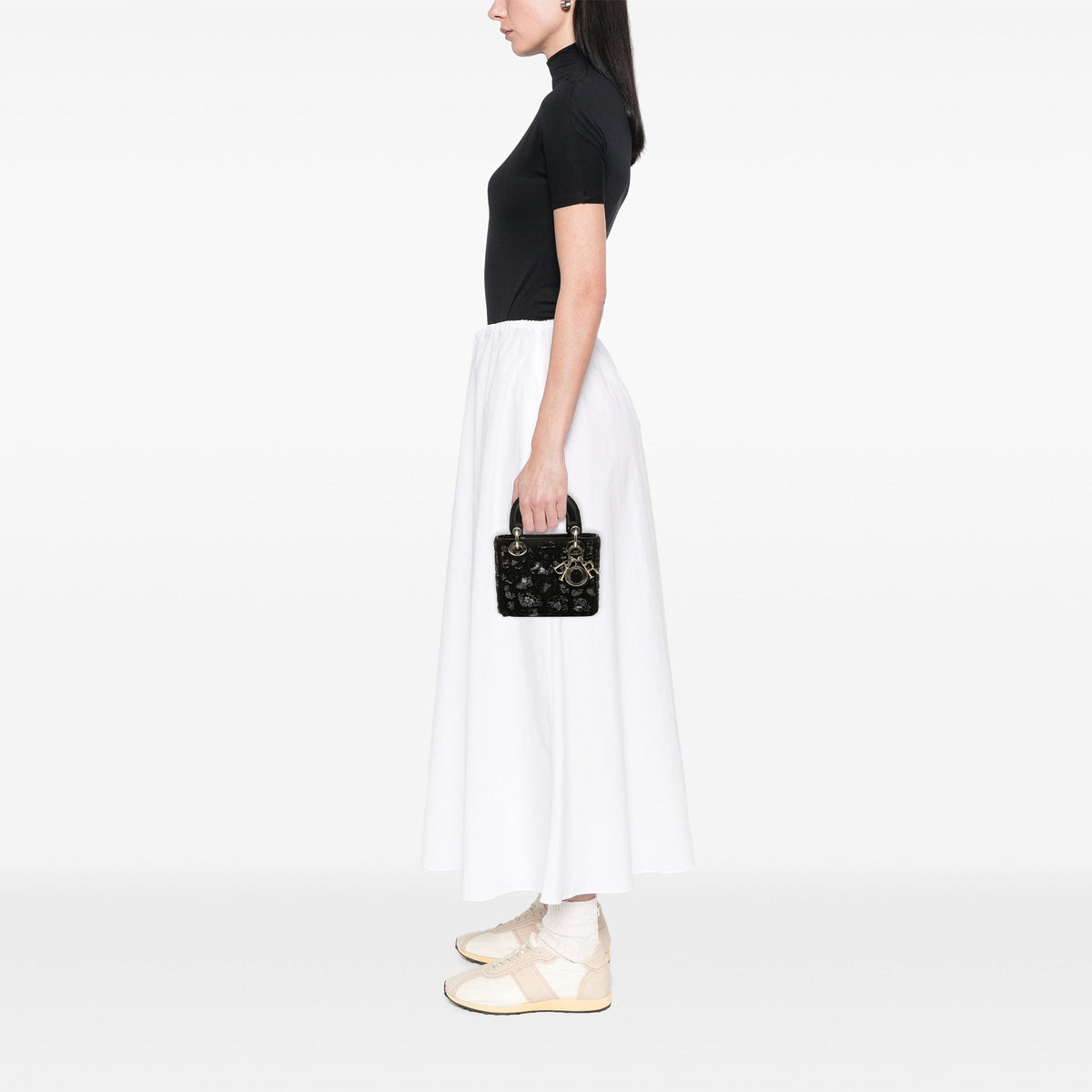 Dior Mini Wool and Sequins Lady Dior — Black
