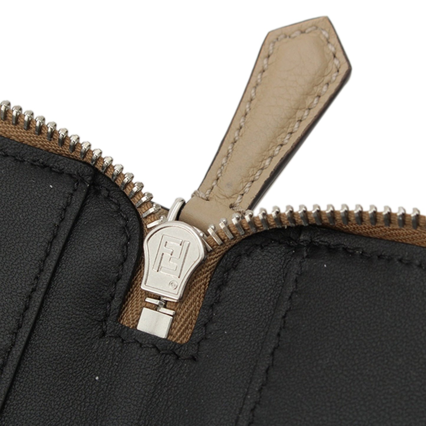 Fendi Leather Document Holder Zip Pouch