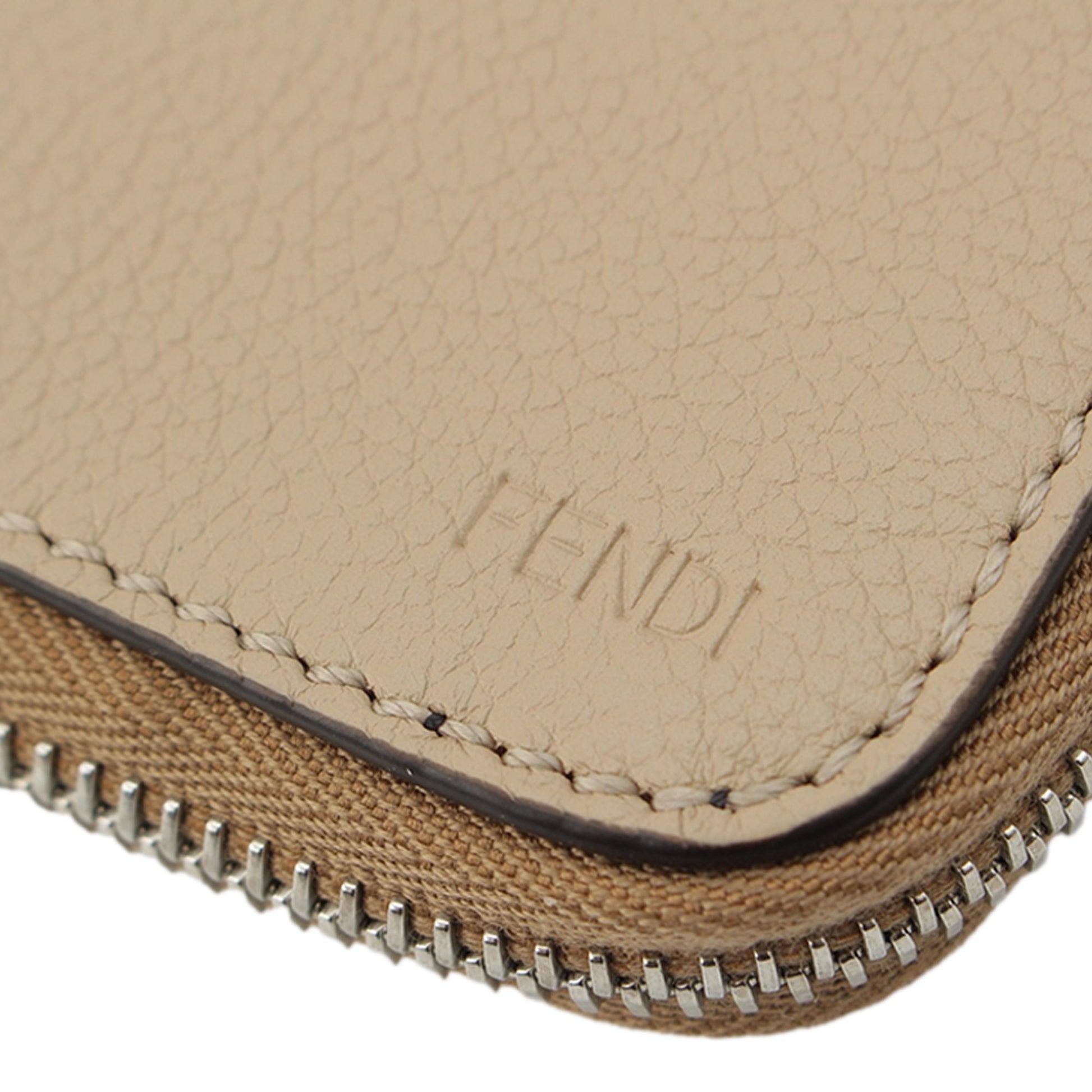 Fendi Leather Document Holder Zip Pouch