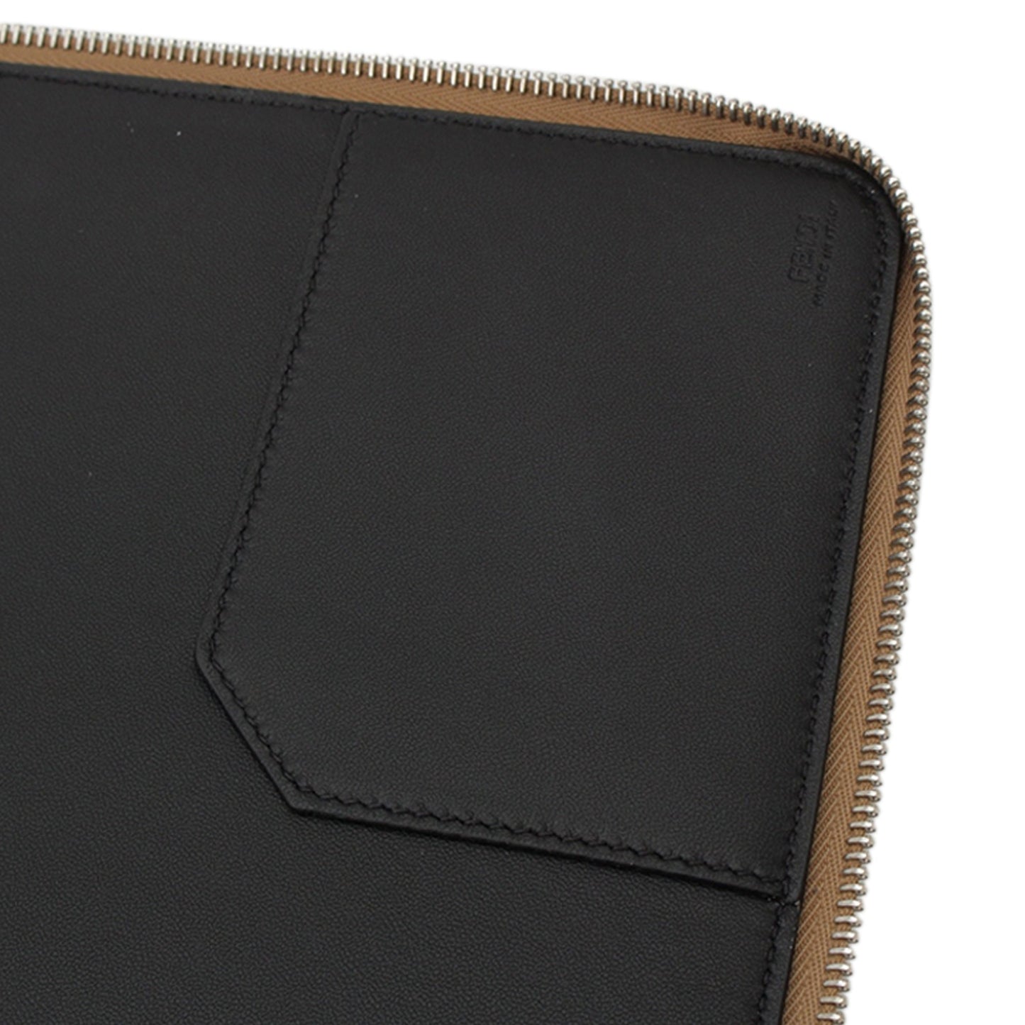 Fendi Leather Document Holder Zip Pouch